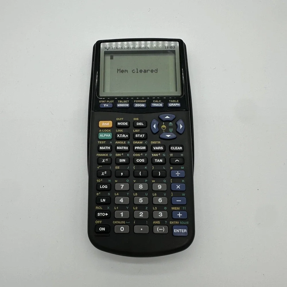 Texas‎ Instruments TI-83 Graphing Calculator Black Tested LCD Handheld W/Cover